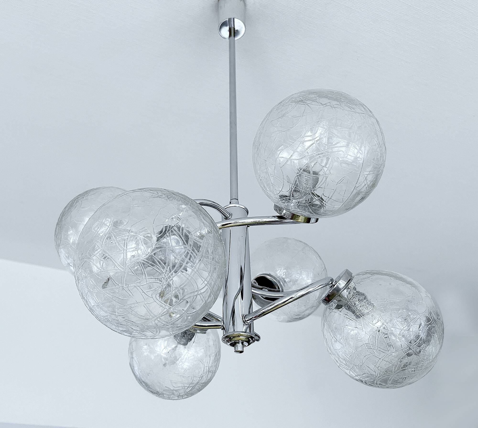 Vintage 70 Chrome Glass Suspension