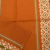 Lot de 12 serviettes de table style basque.