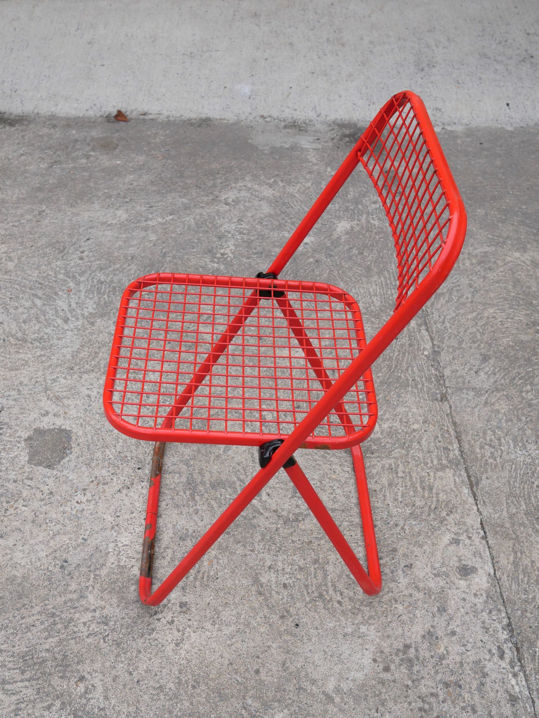 Metal folding chair by Talin editions, years 70