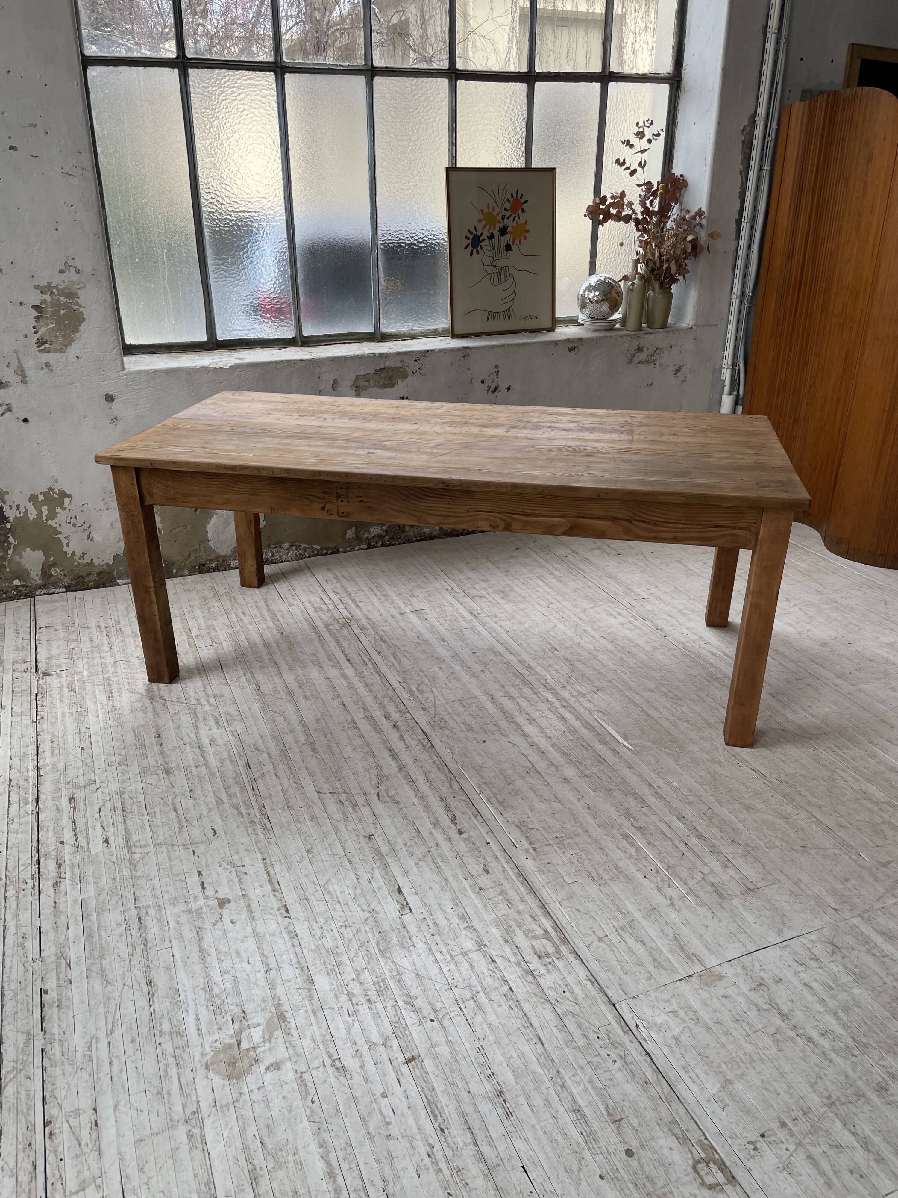 Farmhouse table in elm and pine 2m