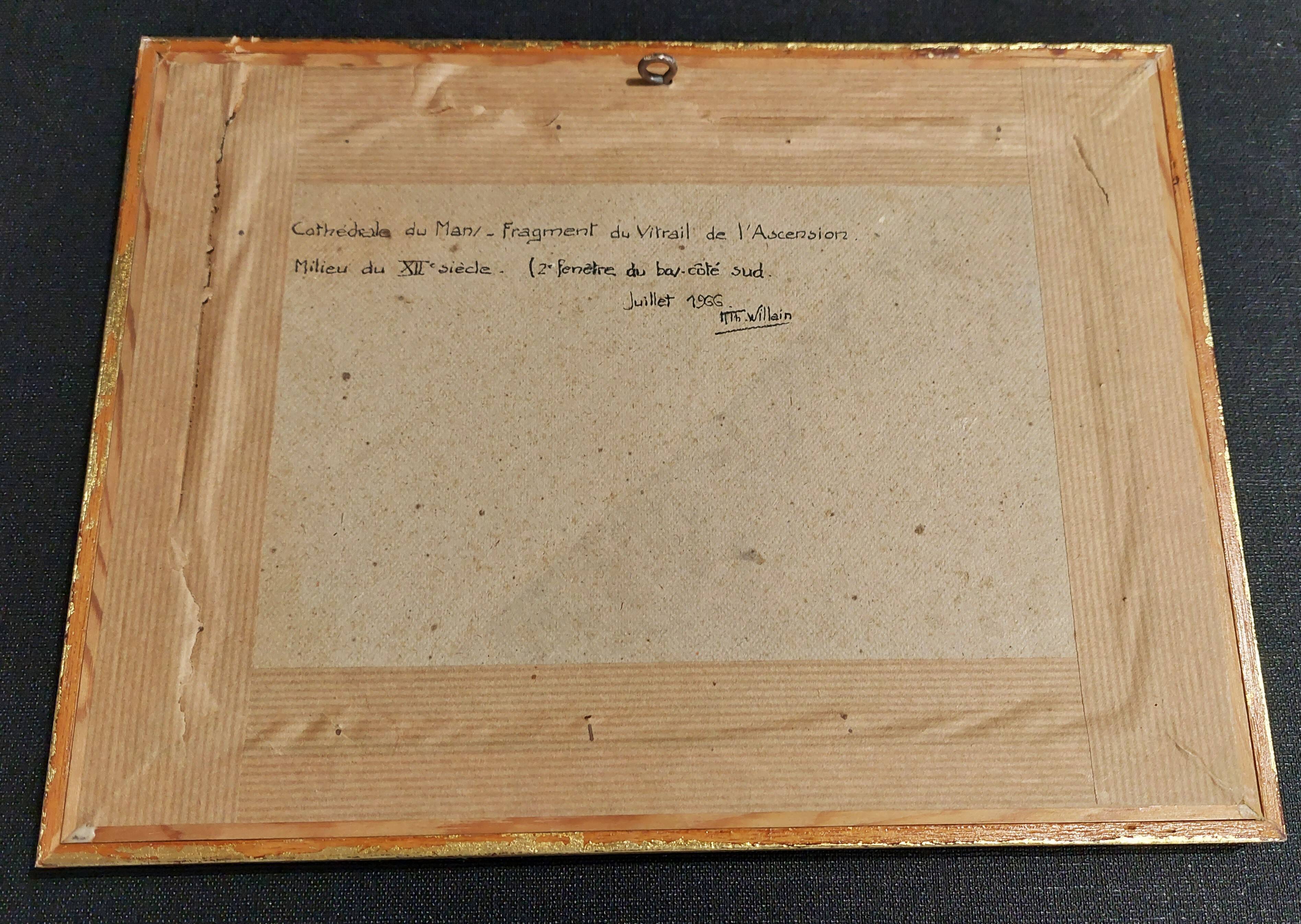 Frame reproduction fake stained glass window of the ascension of Le Mans cathedral 1960s