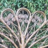 2-seat peacock rattan headboard