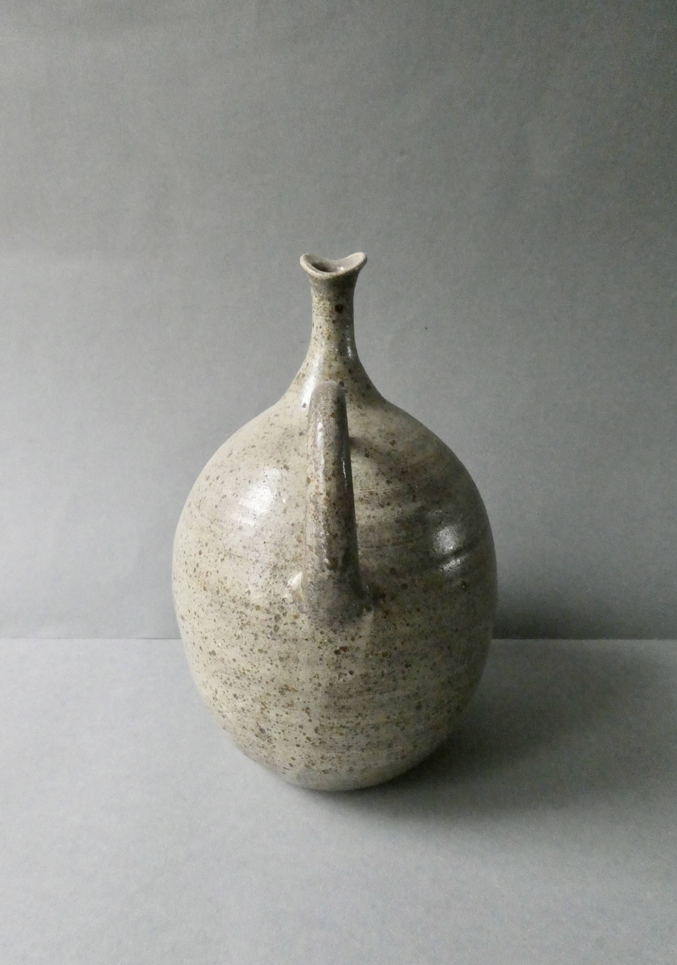 Stoneware pitcher vase with a very thin neck, circa 1970
