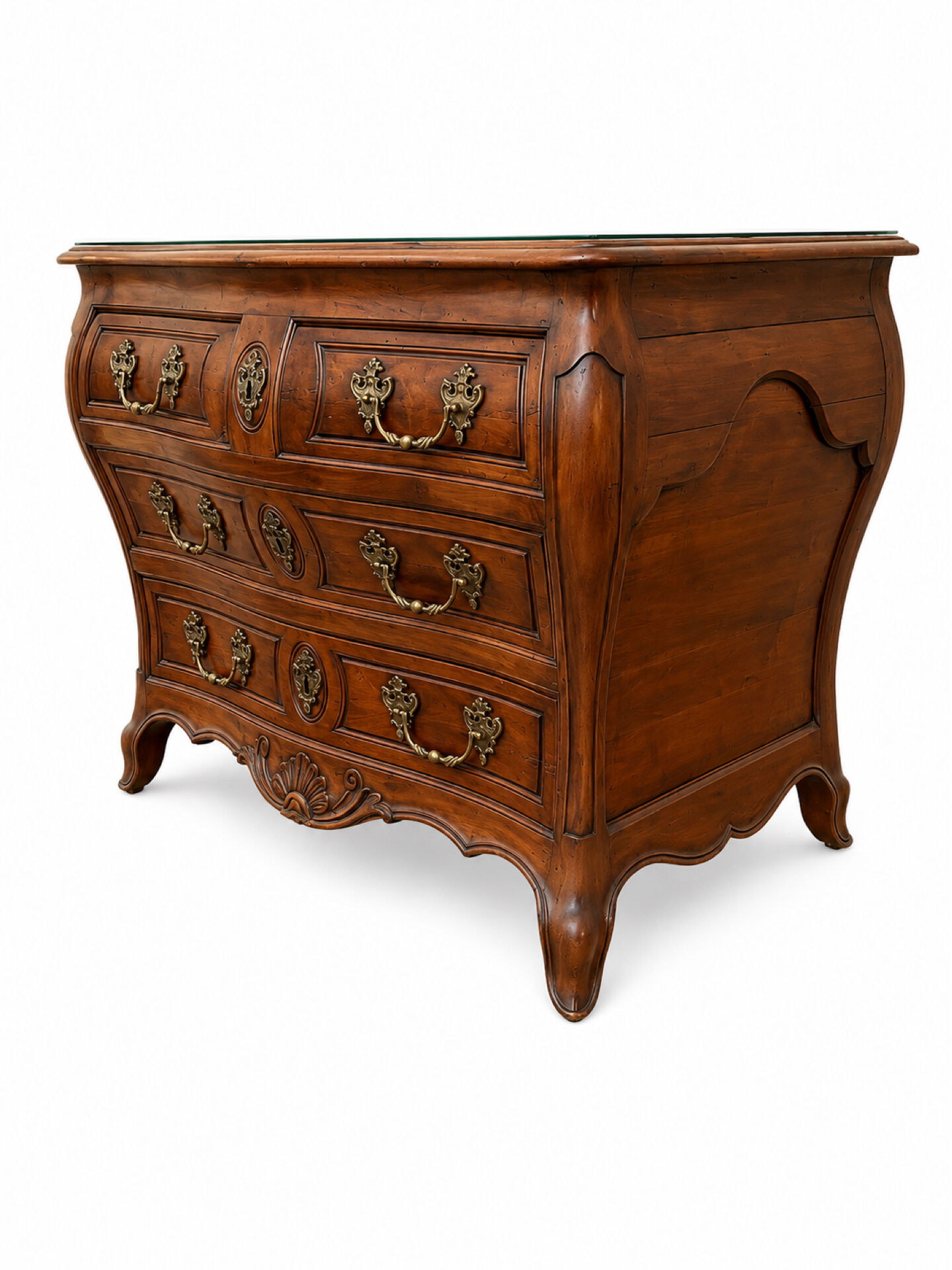 Bordeaux Louis XV Tomb Commode Solid Mahogany and Bronze 18th Century