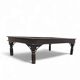 French brutalist coffee table, forged wrought iron, shepherd with dog and his herd, 1970s, transparent glass top