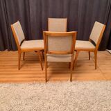 Ensemble de quatre chaises Cane Back conçues par Jens Risom, JO Carlssons, Suède, années 1950