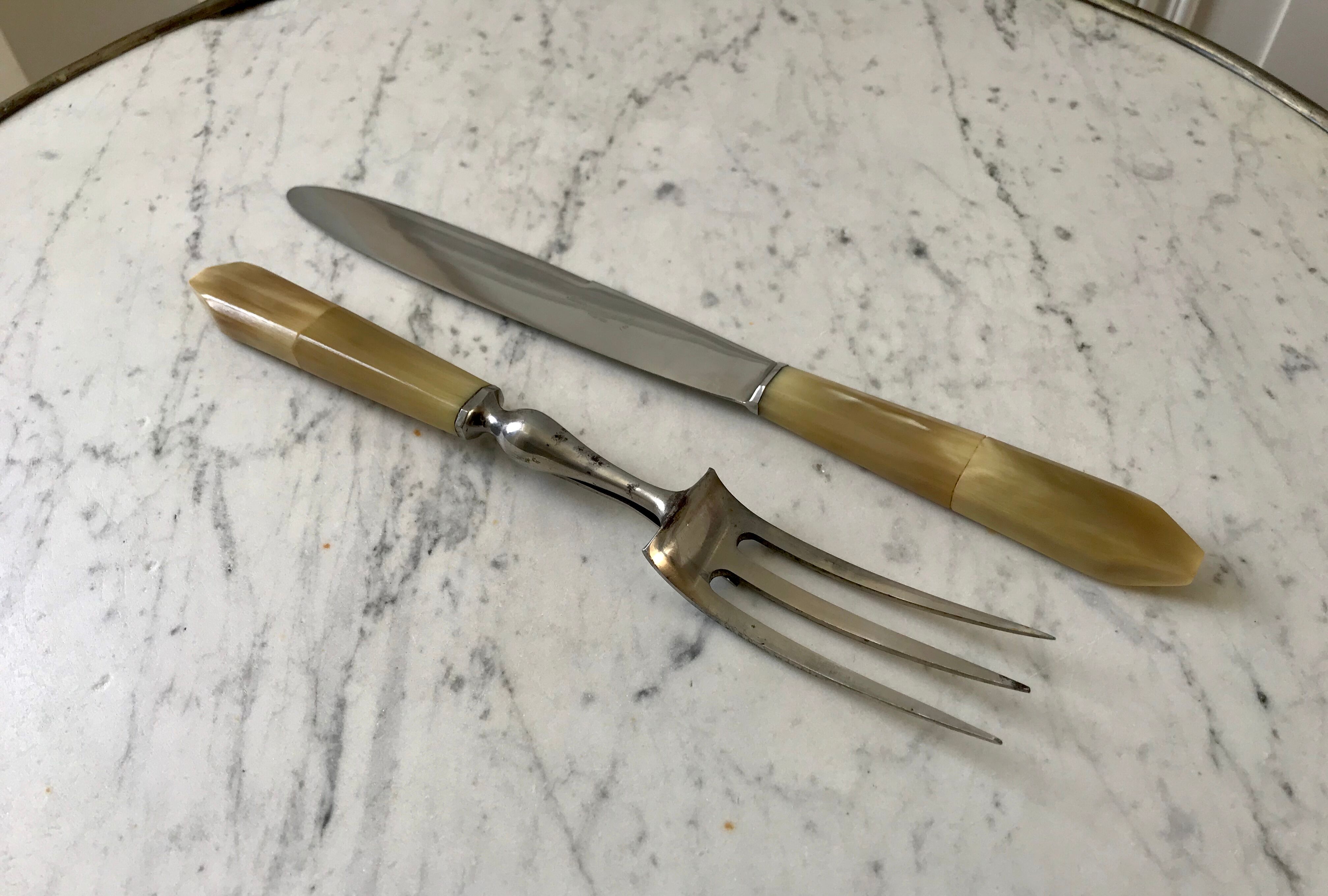 Duo of meat cutlery 50s