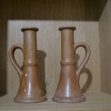 Set of 2 sandstone candle holders