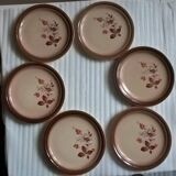 Set of 16 Saint Amand ceramic plates Eglantines 1713 model (flat, hollow and dessert)
