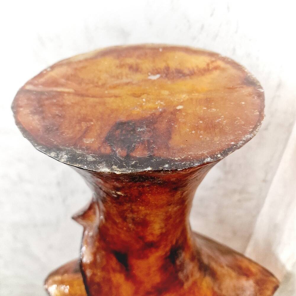 Large vintage amber resin vase