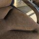 Pair of 70s designer armchairs/chairs in chrome and brown fabric