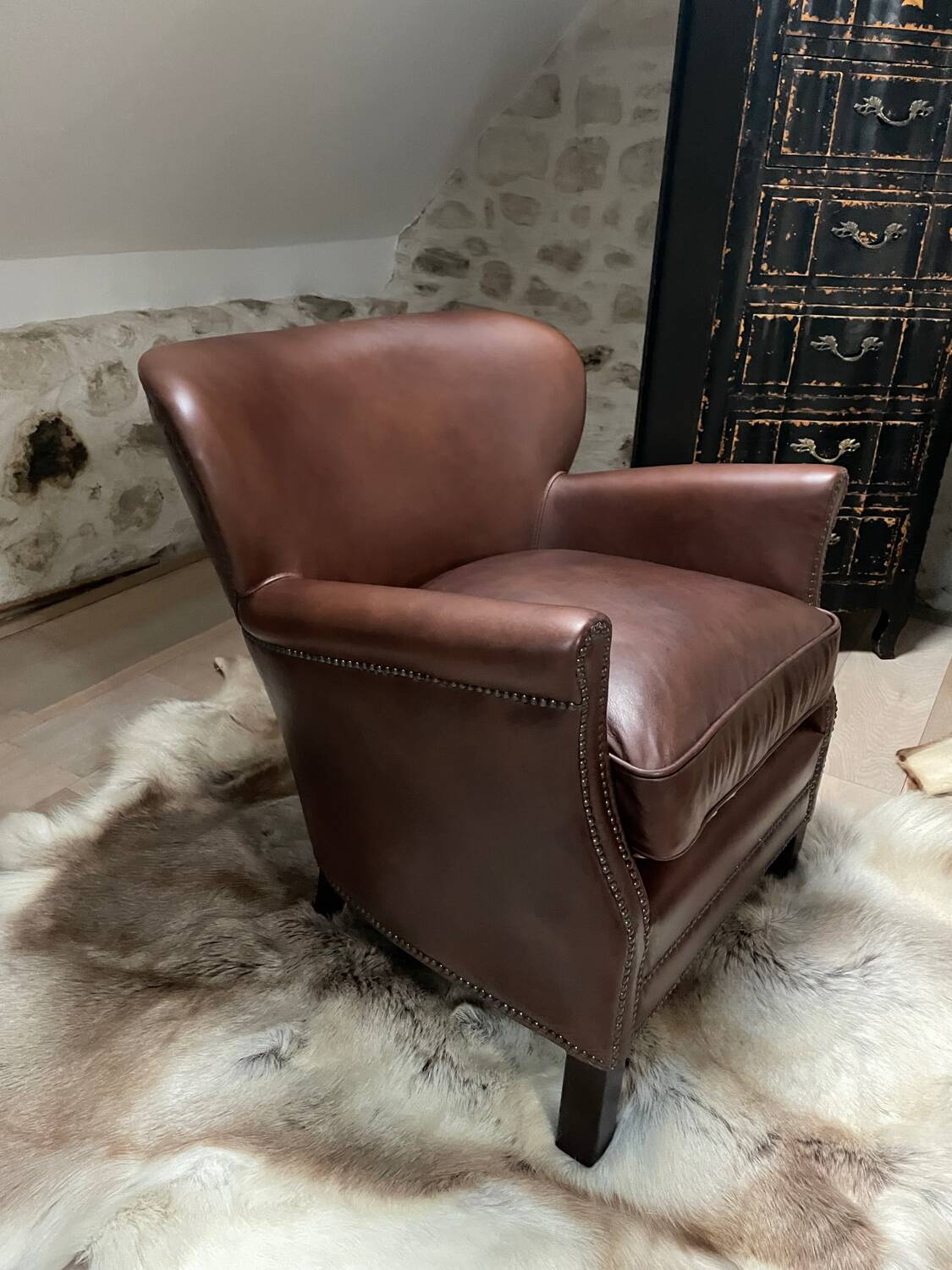 Fauteuil club en cuir