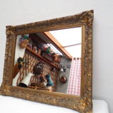 old rectangular mirror aged golden tower