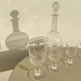 Set of old glasses and carafes cristal saint lambert