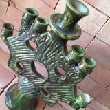 Tamegroute pottery menorah candle holder