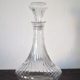 Scrolled glass wine decanter