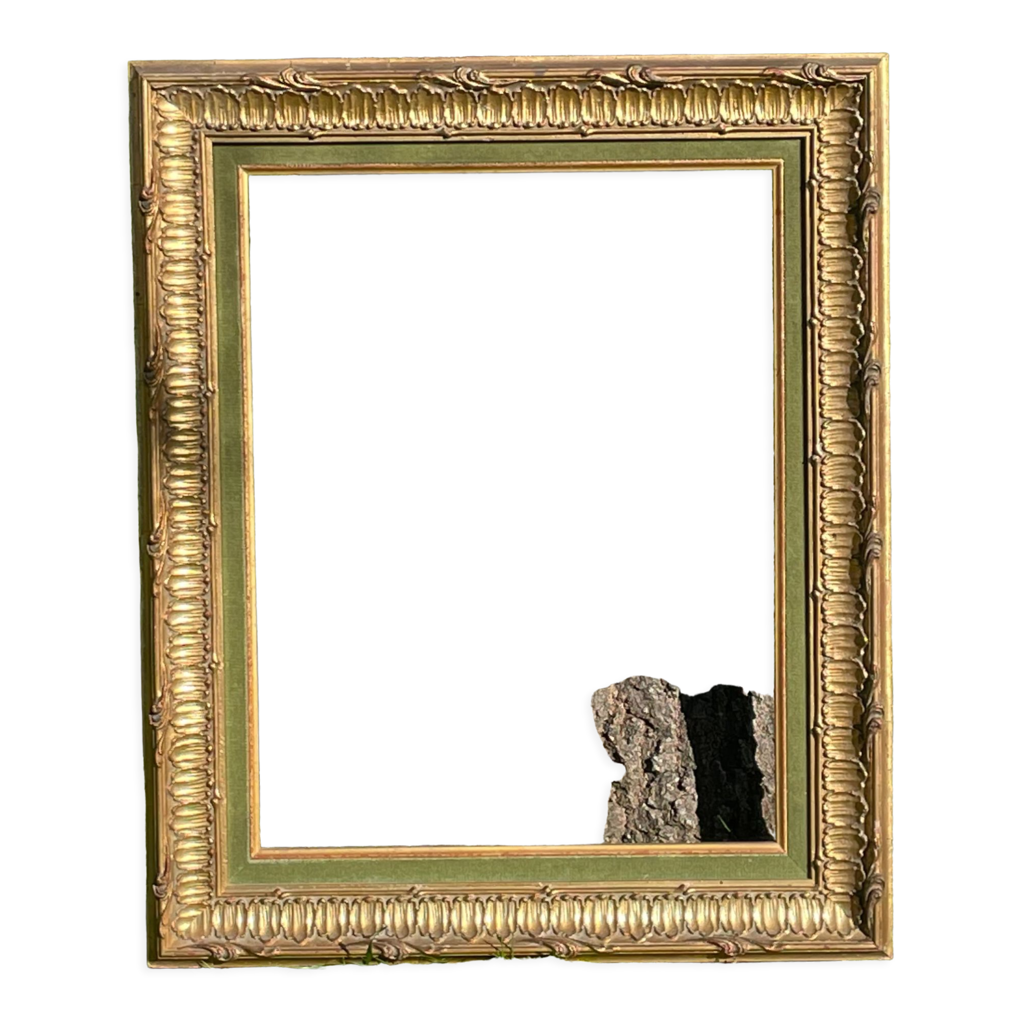 Frame carved wood and gilded stucco