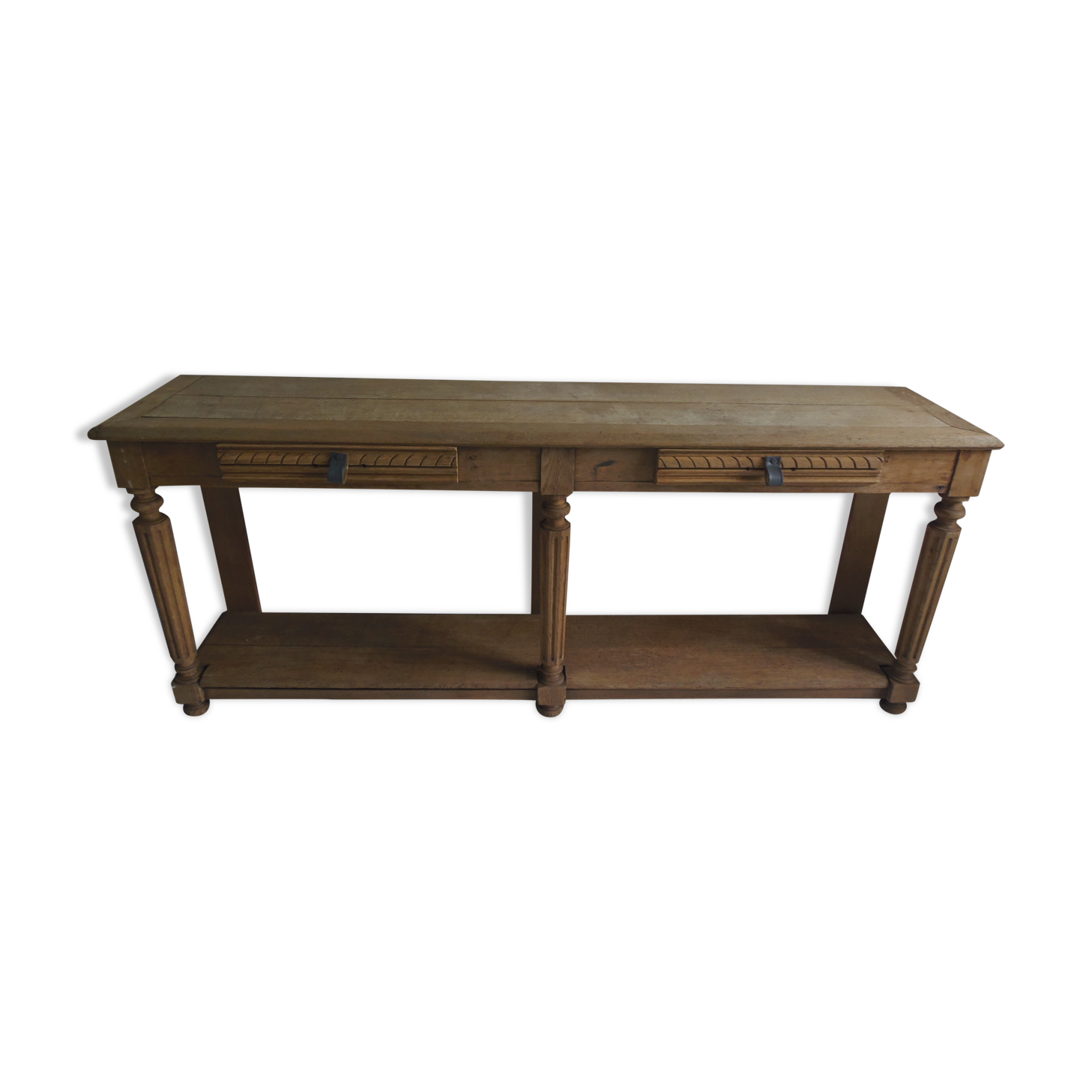 Old solid oak console waxed finish