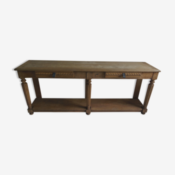 Old solid oak console waxed finish