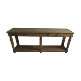 Old solid oak console waxed finish