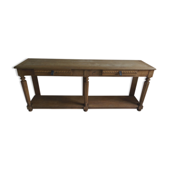 Old solid oak console waxed finish
