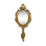 Old bronze hand-facing mirror  13x30cm