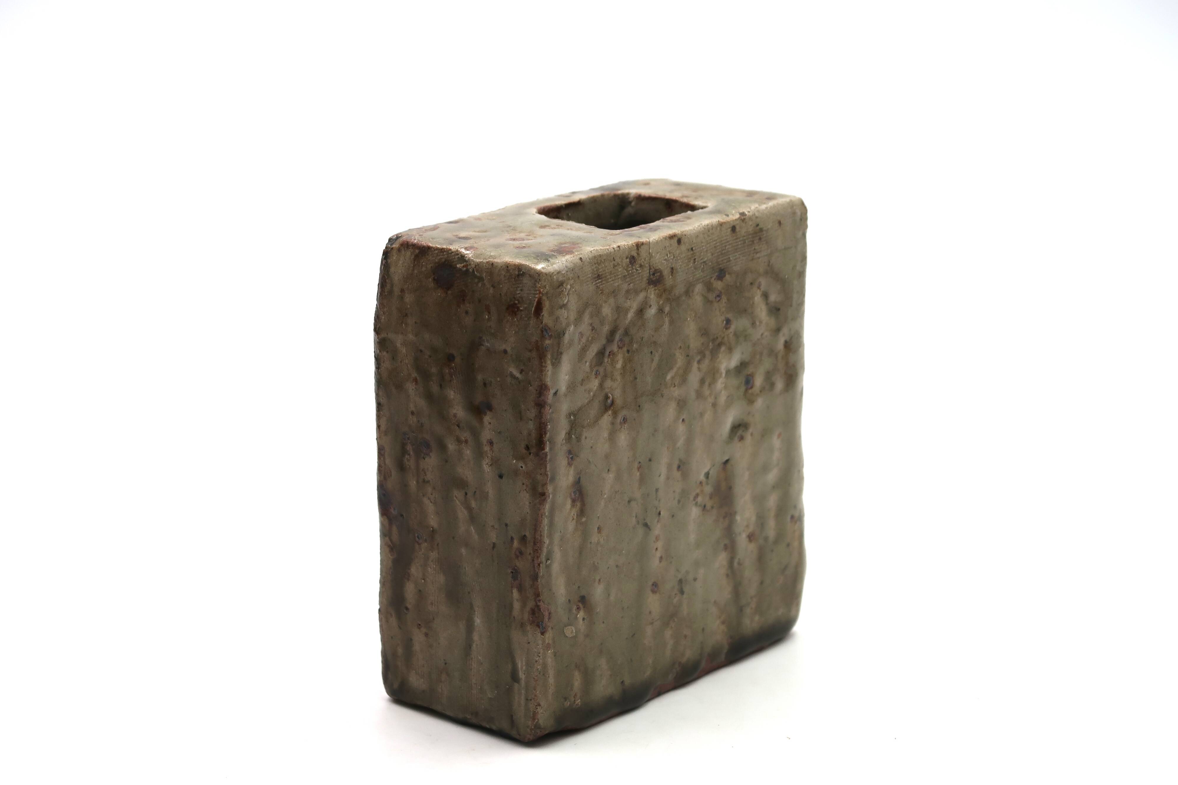 Ceramic vase by Claude Gaget, stoneware from La Borne, 1970s.