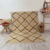 Handmade wool berber rug 196 x 135 cm