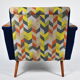Mid-century armchair, 1960s, fully restored, blue velvet