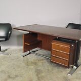 Desk and two chairs by Fantoni, 1960, set of 3