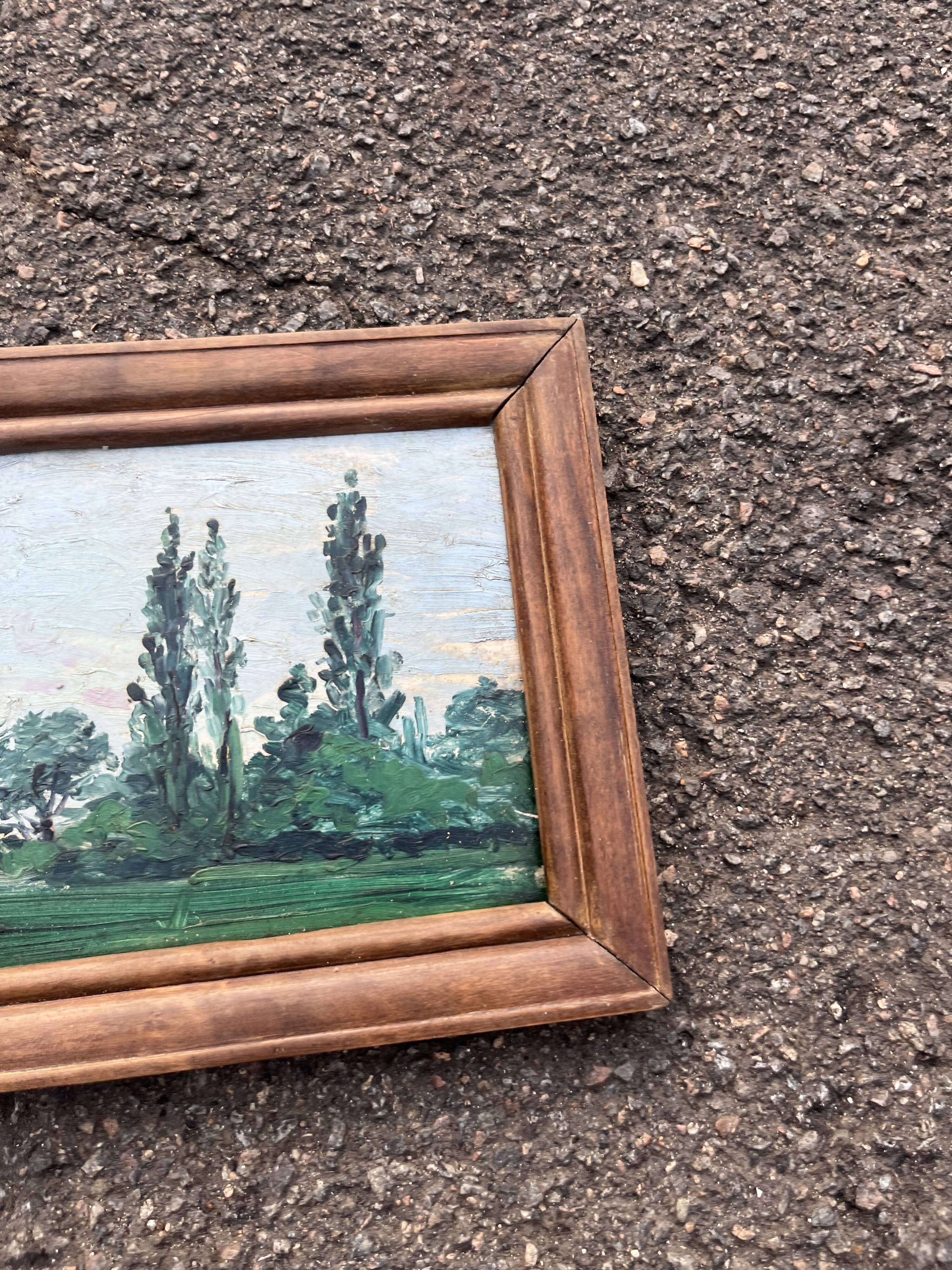 Tableau ancien paysage arboré – Gaëtan Dumas