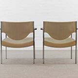 Pair club chairs, model 206 by lübke, 60s