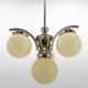 Art Deco, Chrome and Champagne Glass Chandelier, 1930s
