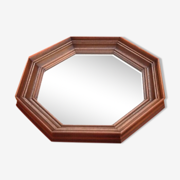 Miroir à suspendre forme octogonale encadrement en bois mouluré