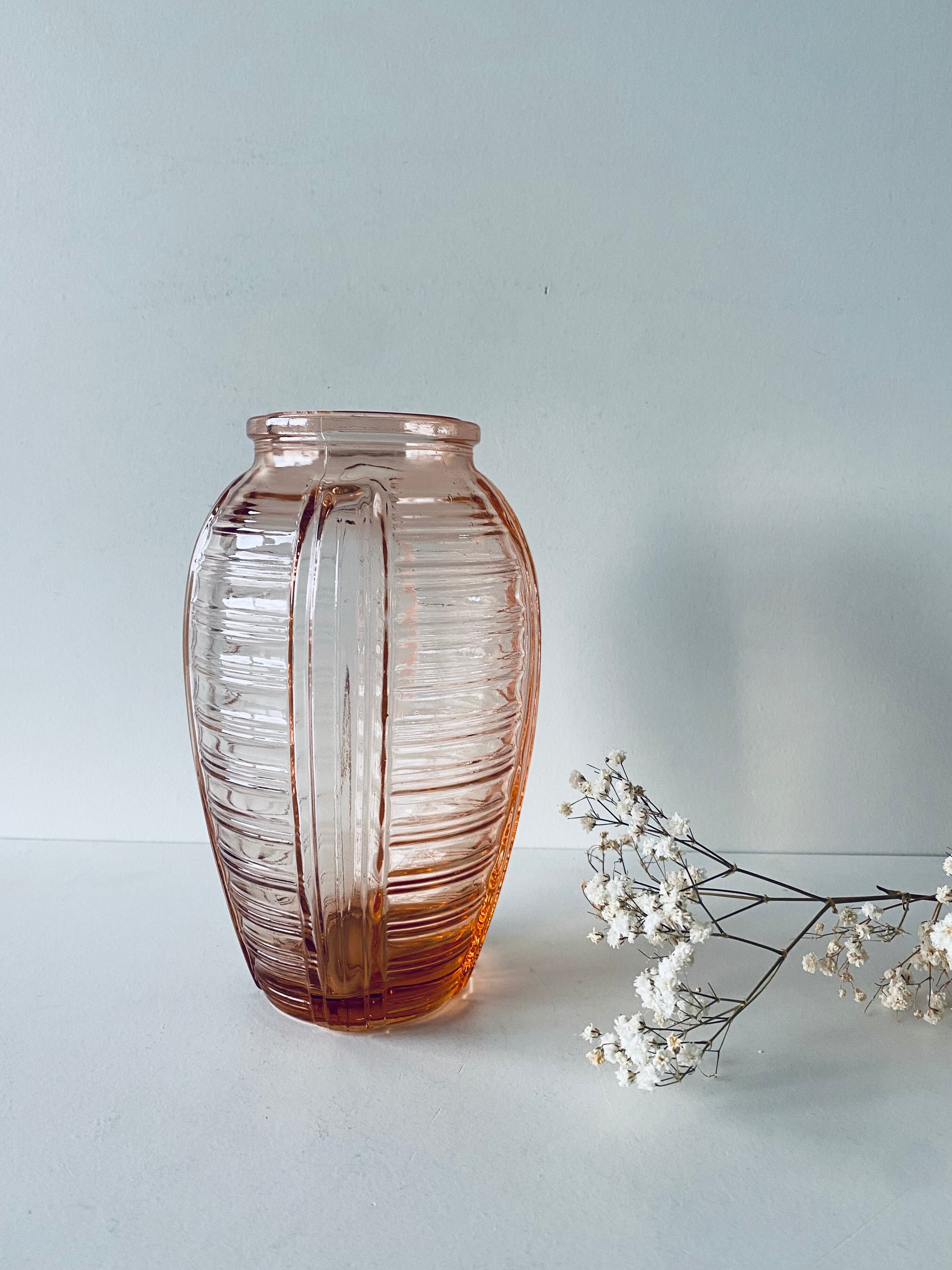 Old pink glass vase