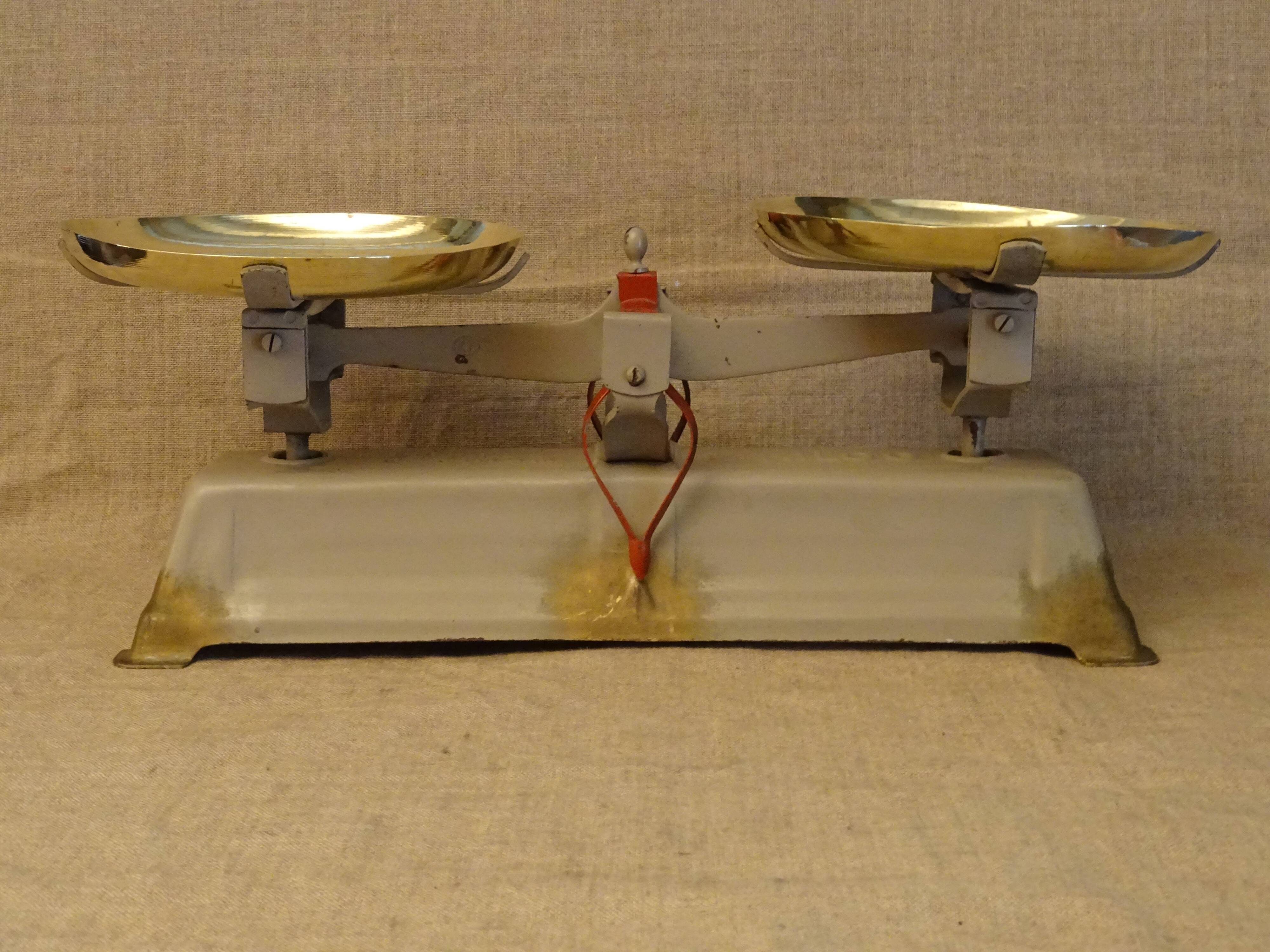 Old balance force 5 kg type roberval trays brass ref:A210/24