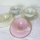 4 vintage harlequin cups and saucers in Arcopal 221043
