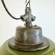 Green Enamel and Cast Iron Industrial Pendant Light, 1960s