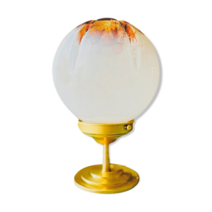 lampe à poser globe Murano Mazzega en verre soufflé vintage