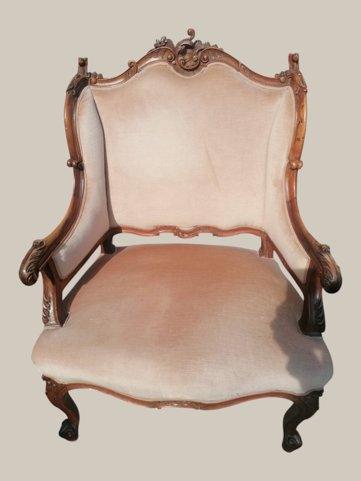 Salon Rocaille / Rococo - 2 fauteuils & 2 chaises - Noyer XIXe