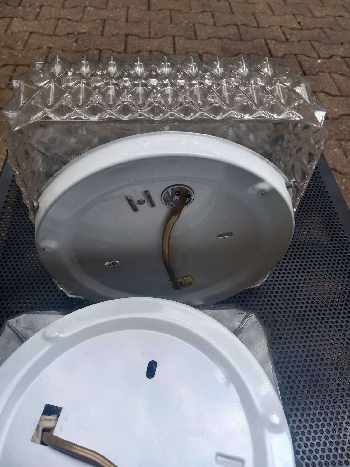 Paire de plafonnier en verre