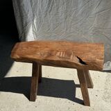 Small organic bench in upcycled Asian teak quadripod - Sungai