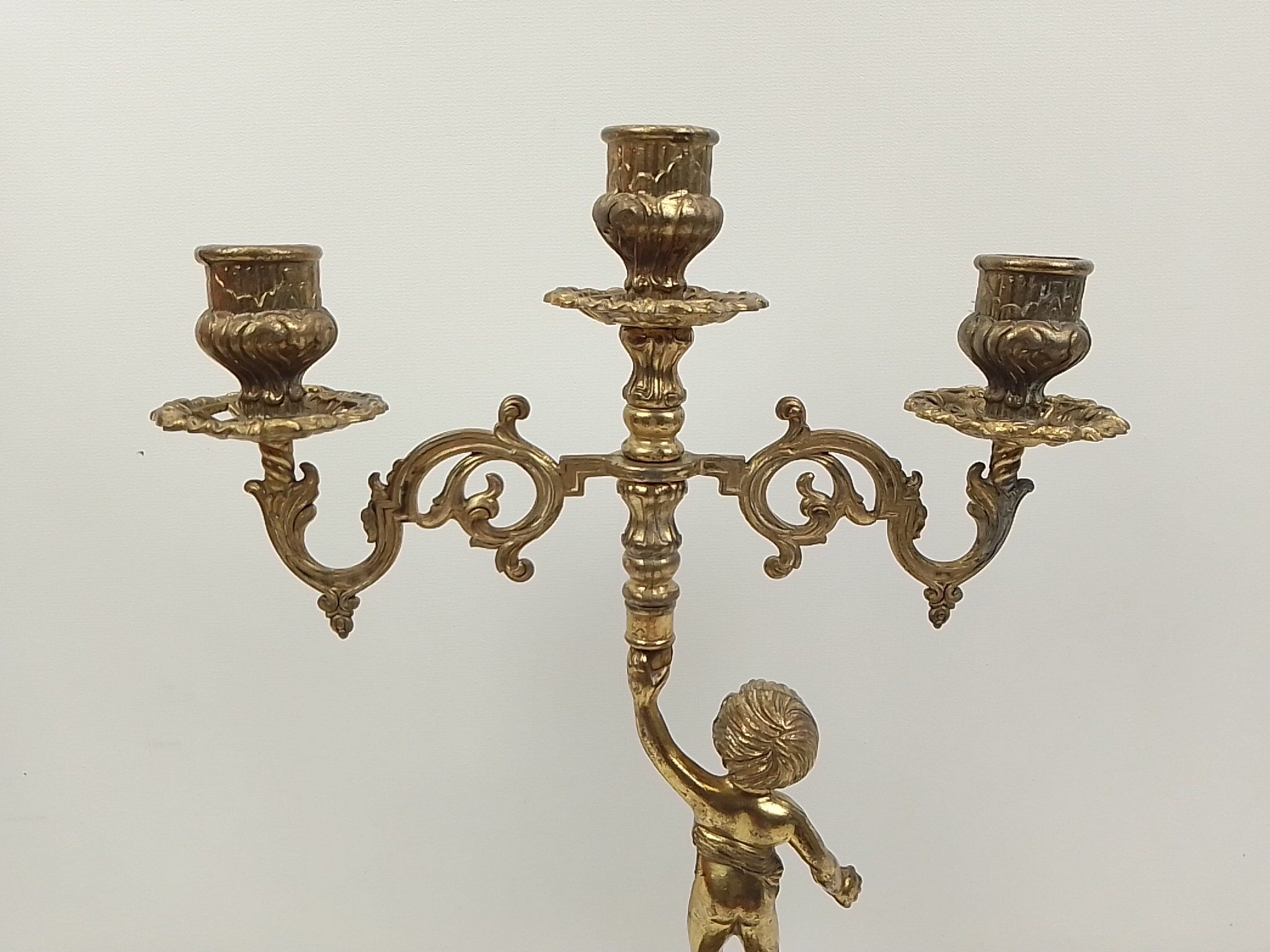 Chandelier 3 branches deco child brass