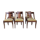 6 empire gondola chairs in mahogany and velvet