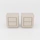 Handmade Textured Plaster Nightstands with Walnut Interior, set of 2