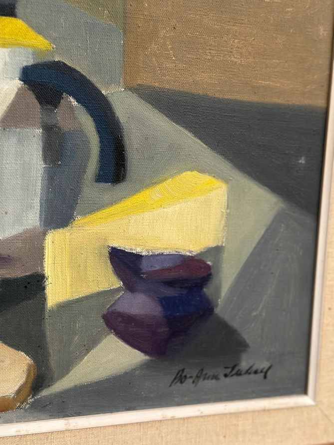 Original Mid Century Swedish Oil On Canvas – Still Life By Bo Arne Irehall (1927–1986) – Vintage & Framed – 40 × 60 Cm (15.7" × 23.6")