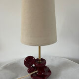 Burgundy porcelain lamp