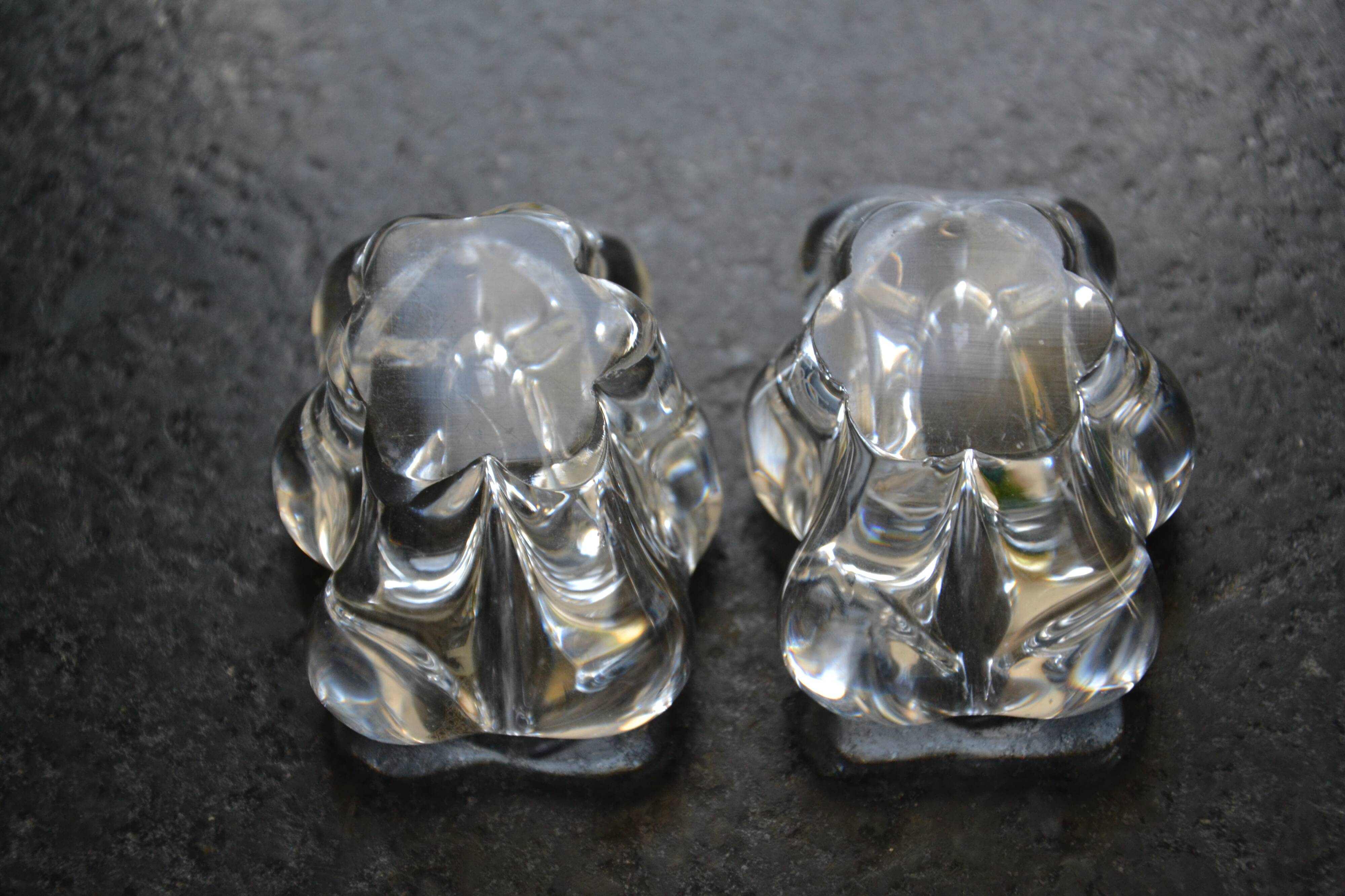 Pair of crystal salt cellars