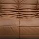 Togo Sofa in Brown leather attributed to Michel Ducaroy for Ligne Roset.