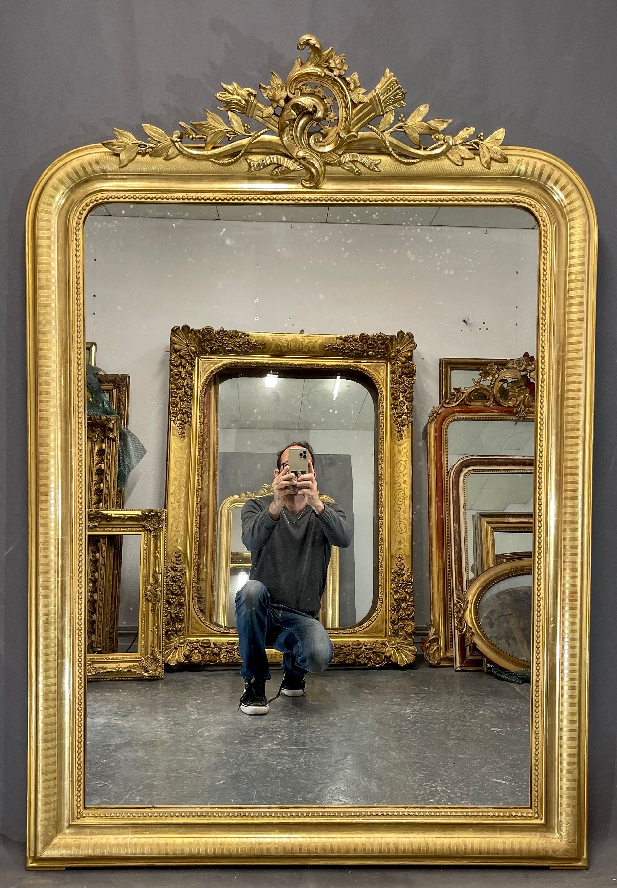 Mirror 156x110 Louis-Philippe 1830-1848 gilding with gold leaf